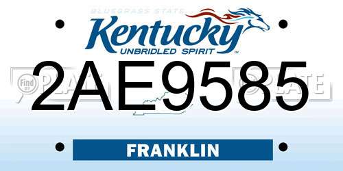 2AE9585 Kentucky License Plate