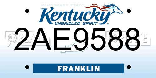 2AE9588 Kentucky License Plate