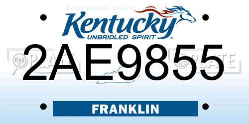 2AE9855 Kentucky License Plate