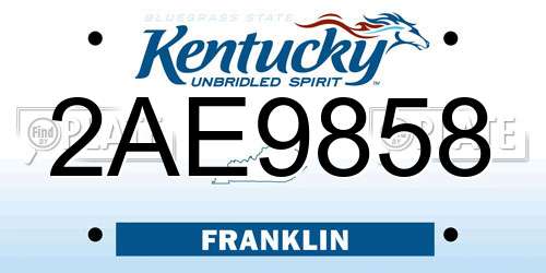 2AE9858 Kentucky License Plate