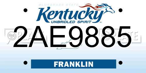 2AE9885 Kentucky License Plate