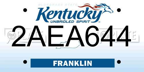 2AEA644 Kentucky License Plate