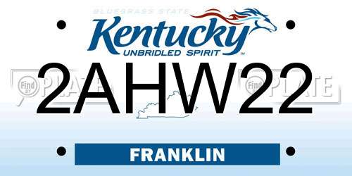 2AHW22 Kentucky License Plate