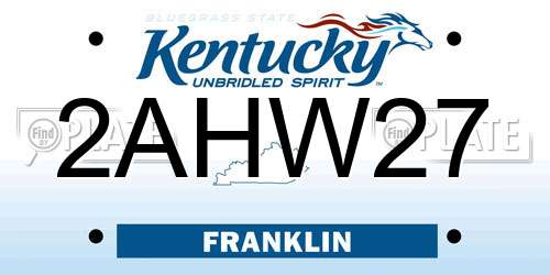 2AHW27 Kentucky License Plate