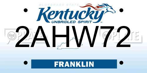 2AHW72 Kentucky License Plate