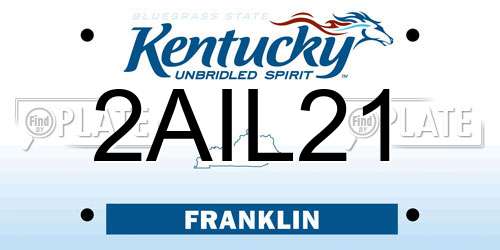 2AIL21 Kentucky License Plate