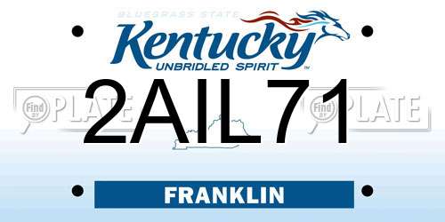2AIL71 Kentucky License Plate