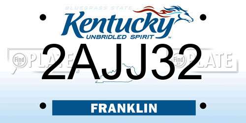 2AJJ32 Kentucky License Plate