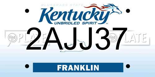 2AJJ37 Kentucky License Plate