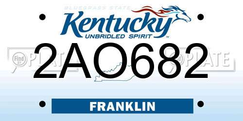 2AO682 Kentucky License Plate