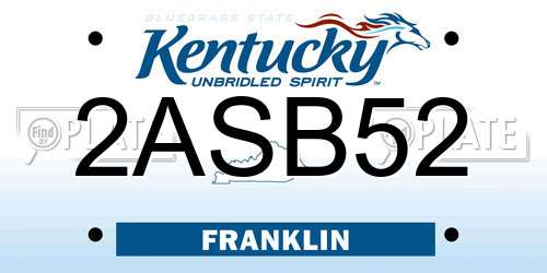2ASB52 Kentucky License Plate