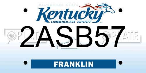 2ASB57 Kentucky License Plate