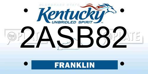 2ASB82 Kentucky License Plate