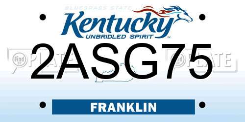 2ASG75 Kentucky License Plate