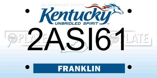 2ASI61 Kentucky License Plate