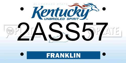 2ASS57 Kentucky License Plate