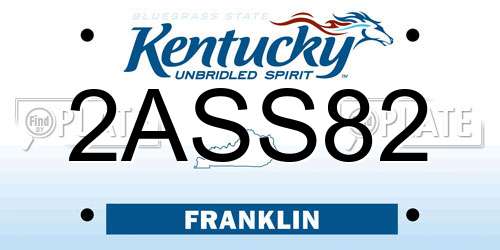 2ASS82 Kentucky License Plate