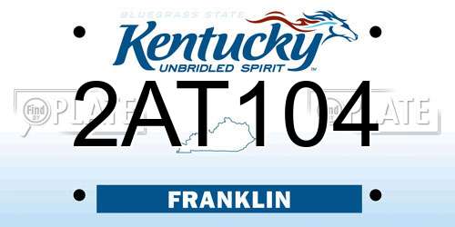 2AT104 Kentucky License Plate