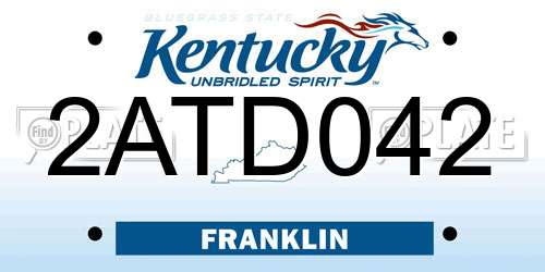 2ATD042 Kentucky License Plate