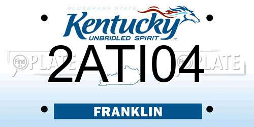 2ATI04 Kentucky License Plate
