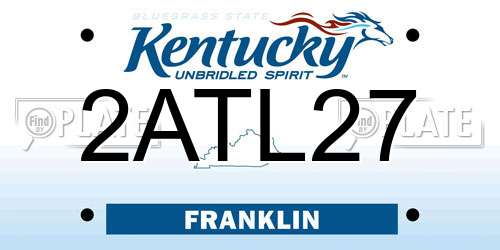 2ATL27 Kentucky License Plate
