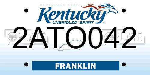 2ATO042 Kentucky License Plate