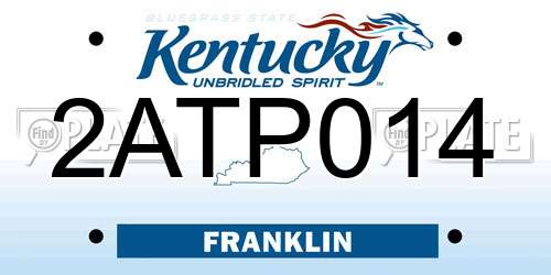 2ATP014 Kentucky License Plate