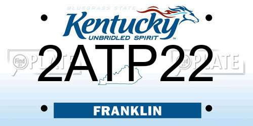 2ATP22 Kentucky License Plate
