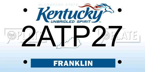 2ATP27 Kentucky License Plate
