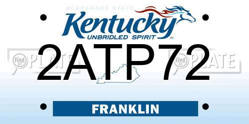 2ATP72 Kentucky License Plate