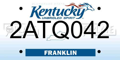 2ATQ042 Kentucky License Plate