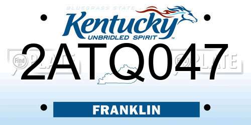 2ATQ047 Kentucky License Plate