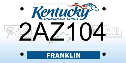 2AZ104 Kentucky License Plate