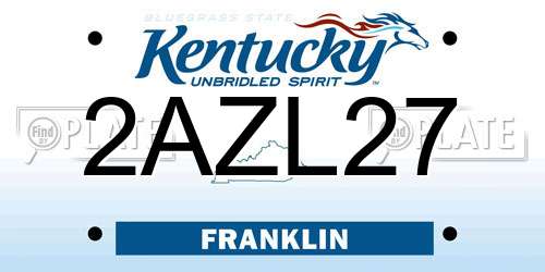 2AZL27 Kentucky License Plate