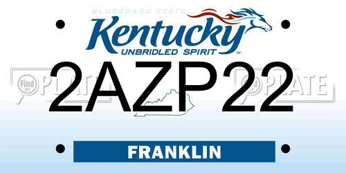 2AZP22 Kentucky License Plate