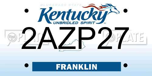 2AZP27 Kentucky License Plate