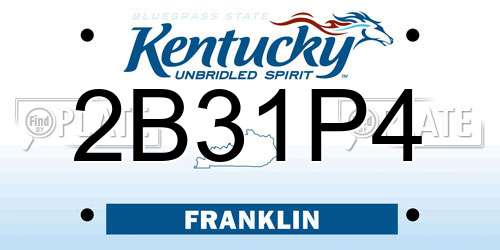 2B31P4 Kentucky License Plate