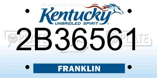 2B36561 Kentucky License Plate