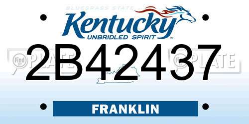 2B42437 Kentucky License Plate