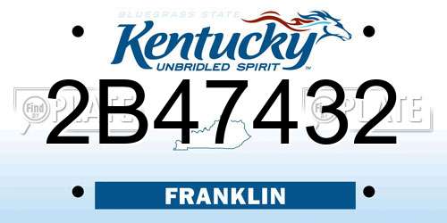 2B47432 Kentucky License Plate