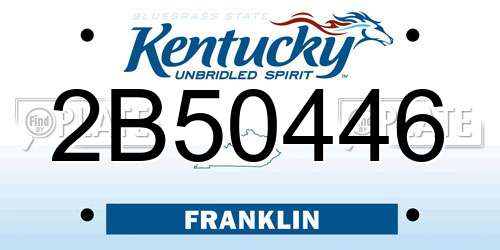 2B50446 Kentucky License Plate