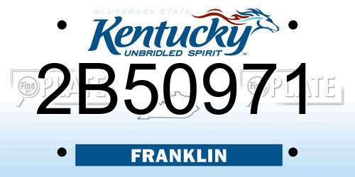 2B50971 Kentucky License Plate