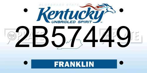 2B57449 Kentucky License Plate