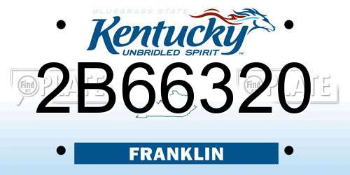 2B66320 Kentucky License Plate