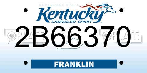 2B66370 Kentucky License Plate