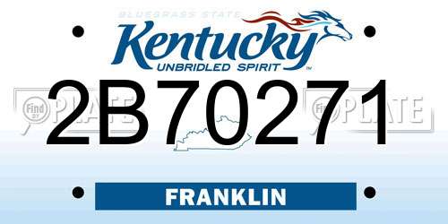 2B70271 Kentucky License Plate