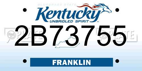 2B73755 Kentucky License Plate