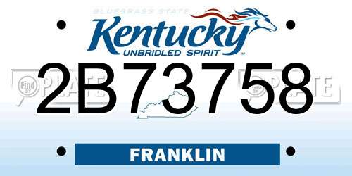 2B73758 Kentucky License Plate