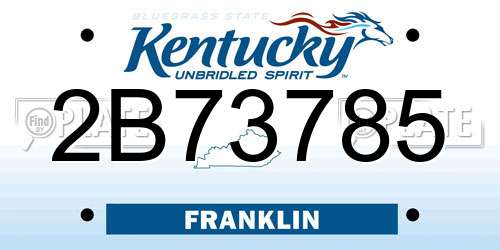 2B73785 Kentucky License Plate