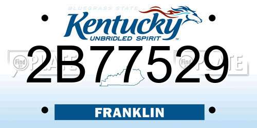 2B77529 Kentucky License Plate